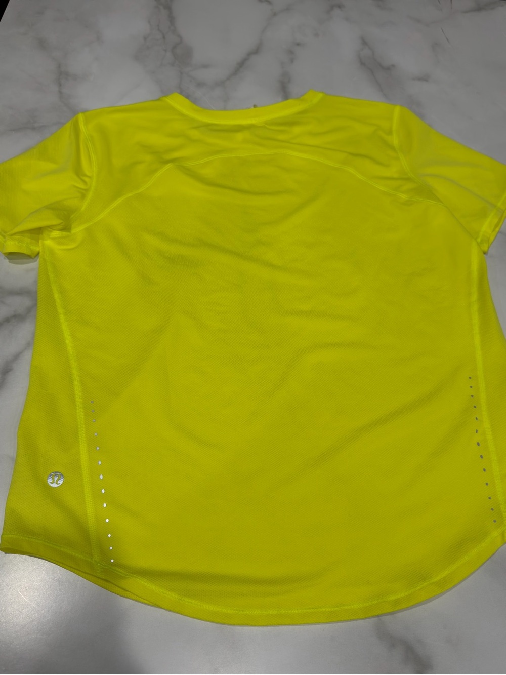 Lululemon High Neck Running and Training T-Shirt Size 8 Neon Yellow - Picture 6 of 9